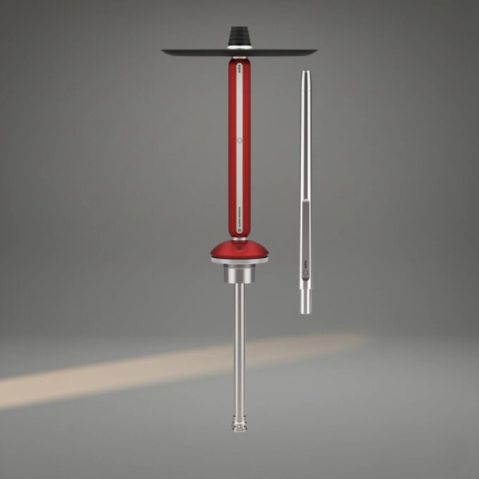 Cachimba Alpha Hookah Echo Ruby Red Silver