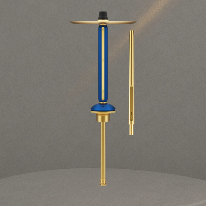 Cachimba Alpha Hookah Echo Sapphire Blue Gold